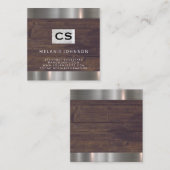 サロンシアーズ素朴ウッドメタルトリム スクエア名刺 (正面/裏面)