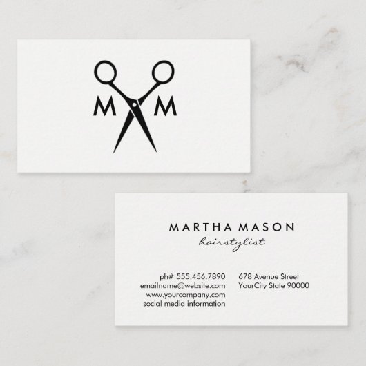 サロンシシンプルアーズモノグラム 名刺 (正面/裏面)