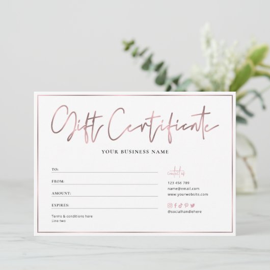 サロンシックバラ金ゴールドロゴトレンディーギフト券 (スタンド正面)