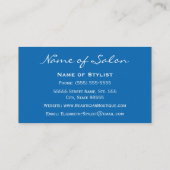 サロンシンプルとシックなフローラで眩しいブルー 名刺 (裏面)