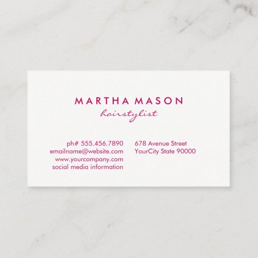 サロンシンプルシアーズブラッシュモノグラム 名刺 (裏面)