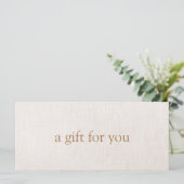 サロンシンプルベージュブティックギフト証明書 (スタンド正面)