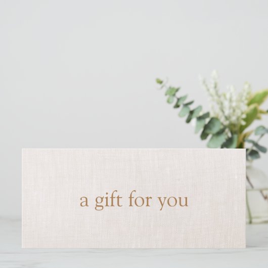 サロンシンプルベージュブティックギフト証明書 (スタンド正面)