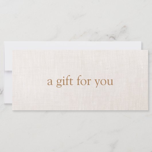 サロンシンプルベージュブティックギフト証明書 (正面)