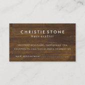 サロンシ素朴アーズウッドアポイントメントカード 予約カード (裏面)