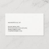 サロンスタイリスト/シルバーメタリックブラックツートーン 名刺 (裏面)