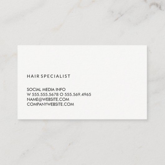 サロンスタイリスト/シルバーメタリックブラックツートーン 名刺 (裏面)