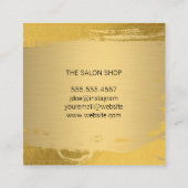 サロンスタイルリストツール |金ゴールドブラシ金ゴールドパターン スクエア名刺 (裏面)