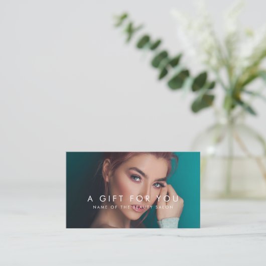 サロンスパまたはミニマルモダンリストギフトカード 紹介カード (スタンド正面)
