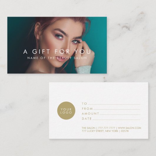 サロンスパまたはミニマルモダンリストギフトカード 紹介カード (正面/裏面)