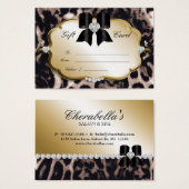 サロンスパギフトカードバレンタインヒョウ金ゴールドブラック (正面&裏面)