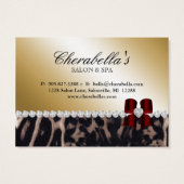 サロンスパギフトカードレオパード金ゴールドワインレッド (裏面)