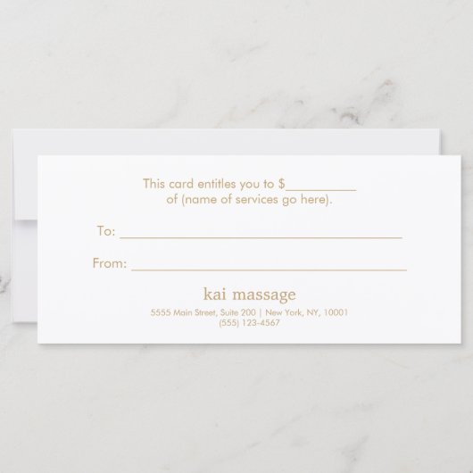 サロンスパロータスフローラギフト証明書 (裏面)