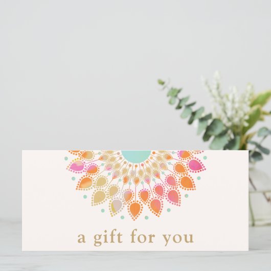 サロンスパロータスフローラギフト証明書 (スタンド正面)