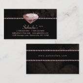 サロンスパ名刺ピンクハートラインストーン 名刺 (正面/裏面)