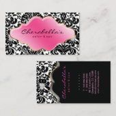 サロンスパ名刺ピンクフローラダマスク 名刺 (正面/裏面)