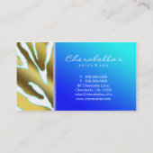 サロンスパ名刺レトロゼブラシーブルー金ゴールド 名刺 (裏面)