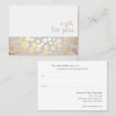 サロンスパ金ゴールド及びグレーギフト券 割引カード (正面/裏面)