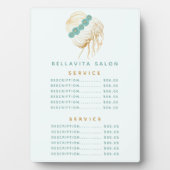 サロンティール（緑がかった色）金ゴールドフローラアップドプライスメニュープラーク フォトプラーク (正面)