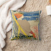 サロンデセントバイトゥールーズロートレック，アールヌーボー クッション (ブランケット)