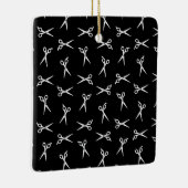 サロンハサミプリント模様理容師鋏 セラミックオーナメント (右)