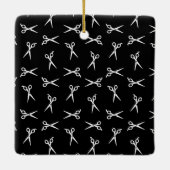 サロンハサミプリント模様理容師鋏 セラミックオーナメント (裏面)