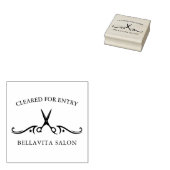 サロンハサミCovid温度クリア入力 ラバースタンプ (押印)