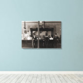 サロンバーインテリアメンマンケーブ1890のフォトパブ キャンバスプリント (インサイチュ (ウッドフロア))