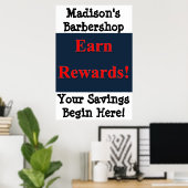 サロンバーバーショップポスター報酬を獲得 ポスター (ホームオフィス)