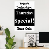 サロンバーバーショップポスター木曜バズカット ポスター (ホームオフィス)