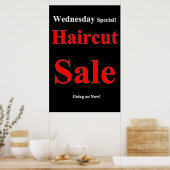 サロンバーバーショップポスター水曜日ヘアカット販売 ポスター (キッチン)