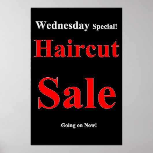 サロンバーバーショップポスター水曜日ヘアカット販売 ポスター (正面)