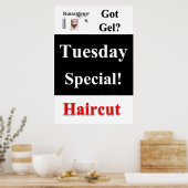 サロンバーバーショップポスター火曜日スペシャルゲ得ル ポスター (キッチン)