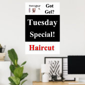 サロンバーバーショップポスター火曜日スペシャルゲ得ル ポスター (ホームオフィス)