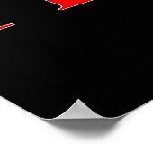 サロンバーバーショップポスター紹介プログラムレッドブロック ポスター (角)