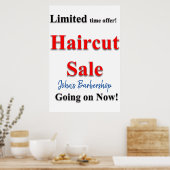 サロンバーバーショップポスター限定ヘアカット販売 ポスター (キッチン)