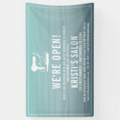 サロンビジネスオープンアクアグラデーション 横断幕 (縦)