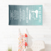 サロンビジネス我々はオープンティール（緑がかった色） グラデーション 横断幕 (インサイチュ)