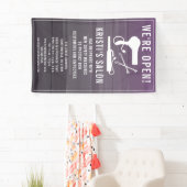 サロンビジネス我々はオープンパープルグラデーション 横断幕 (インサイチュ)