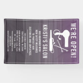 サロンビジネス我々はオープンパープルグラデーション 横断幕 (横)