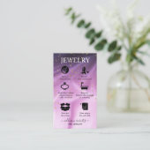 サロンピンクと紫のグリッタージュエリー気に 名刺 (スタンド正面)