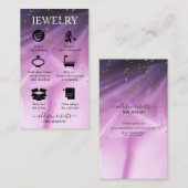 サロンピンクと紫のグリッタージュエリー気に 名刺 (正面/裏面)