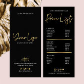 サロンブラック&フェイク金ゴールドロモダンゴ価格表 ラックカード