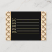 サロンプロダクトモダンな金ゴールドの適用指示 名刺 (裏面)