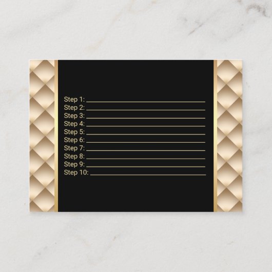 サロンプロダクトモダンな金ゴールドの適用指示 名刺 (裏面)