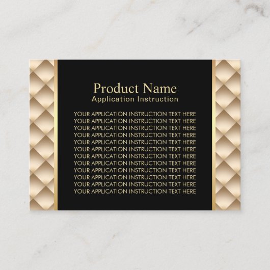 サロンプロダクトモダンな金ゴールドの適用指示 名刺 (正面)