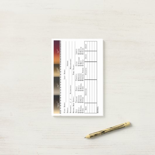 サロンヘアカラークライアントレコードカード ポストイット (デスク上)