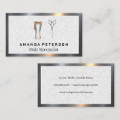 サロンヘアツール |幾何タイルパターン 名刺 (正面/裏面)