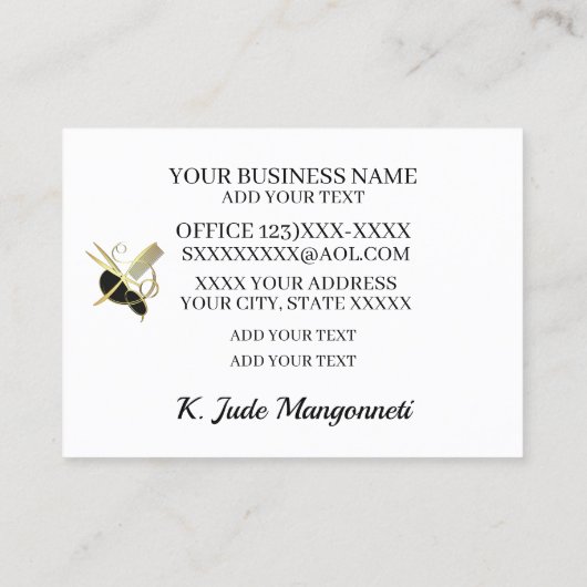 サロンヘア&爪、 ネイル名刺 名刺 (裏面)