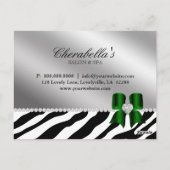 サロンポストカードゼブラジュエルボーグリーン ポストカード (裏面)